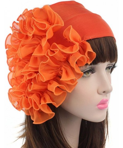 Women Turban Bonnet Chemo Cap for Cancer Patients Ladies Stretchy Flower Bandanas African Head Wrap Birthday Orange $5.35 Sku...