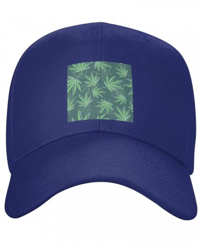 Cannabis Leaf Seamless Pattern Baseball Cap for Men Women Dad Hat Classic Adjustable Golf Hats Blue $13.41 Baseball Caps