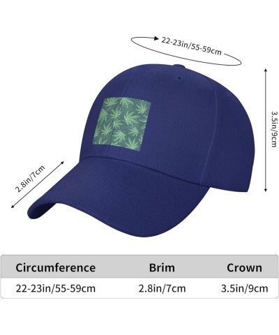 Cannabis Leaf Seamless Pattern Baseball Cap for Men Women Dad Hat Classic Adjustable Golf Hats Blue $13.41 Baseball Caps