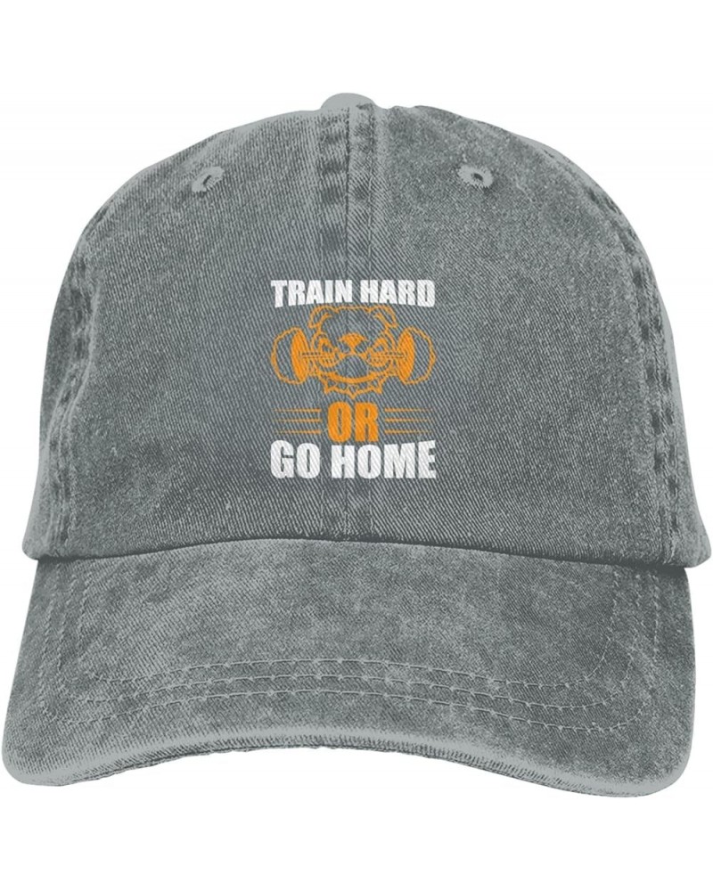 Train Hard Or Go Home Men Women Hat Black Washed Denim Cotton Vintage Cowboy Baseball Cap Adjustable Dad Hats Gray $9.94 Base...