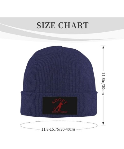 Winter Knit Hat Cap for Men Women, Adopt Don't Shop Unisex Beanie Hat Cuffed Skull Cap Warm Ski Hats Black Navy Blue $6.75 Sk...