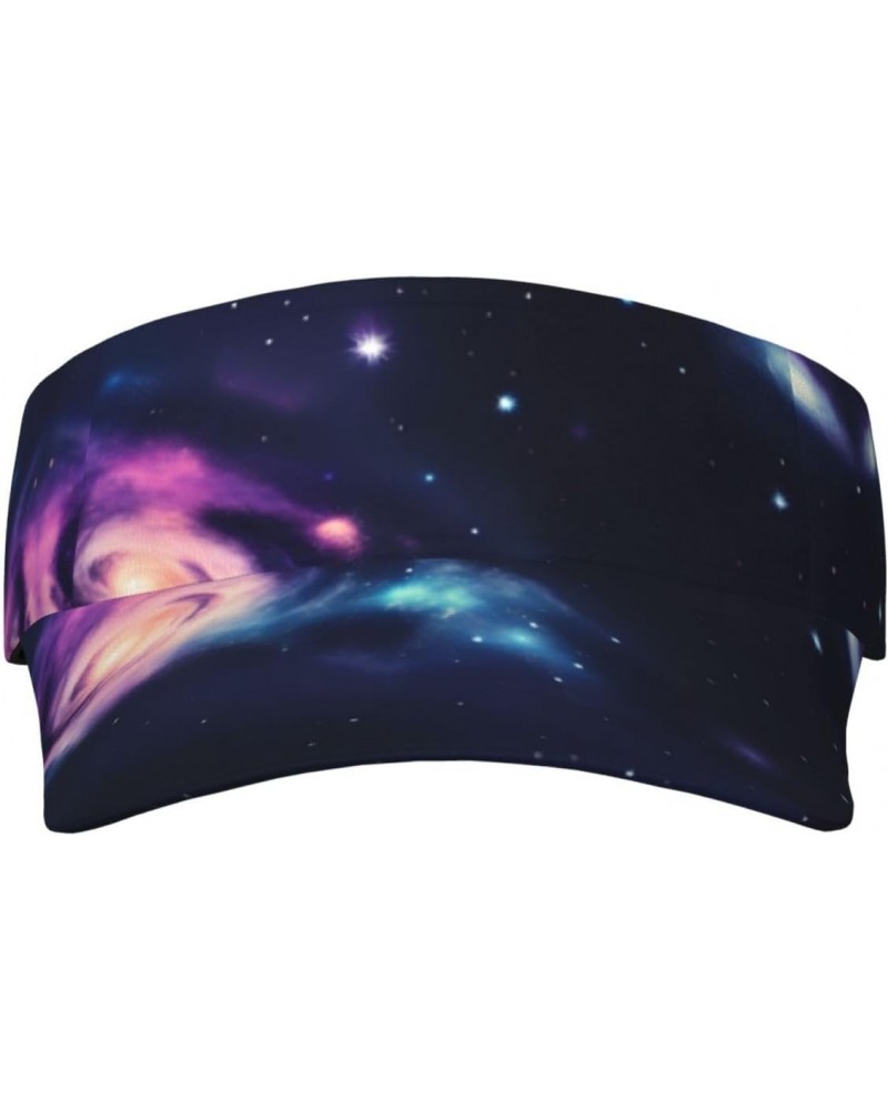 Adult Sunscreen Visor Cap for Women Visor Hat with Adjustable Velcro - Suitable for Tennis Universe Galaxy Space $12.24 Visors