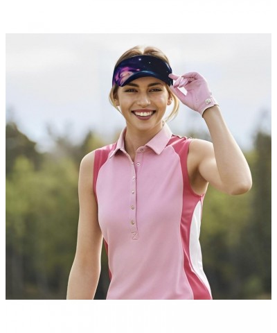 Adult Sunscreen Visor Cap for Women Visor Hat with Adjustable Velcro - Suitable for Tennis Universe Galaxy Space $12.24 Visors