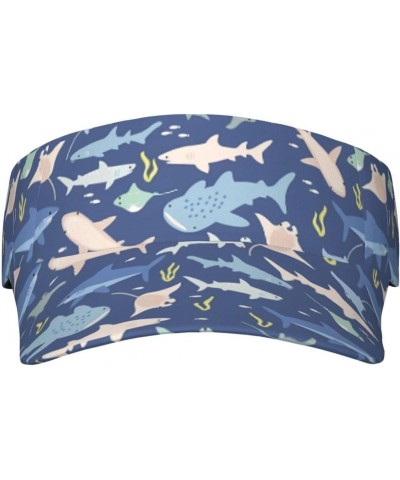 Visor Hat Cartoon Cute Shark (5) Empty Top Sun Cap Sports Beach Tennis Golf Running Hiking Adjustable Hat for Men Women Teens...