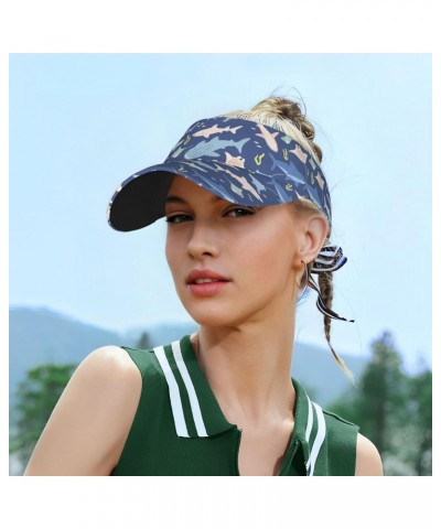 Visor Hat Cartoon Cute Shark (5) Empty Top Sun Cap Sports Beach Tennis Golf Running Hiking Adjustable Hat for Men Women Teens...