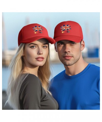 Dad Hat/Cap Mesh Baseball Cap Adjustable Trucker Hat Unisex Red $10.64 Baseball Caps