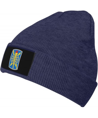 500th Military Intelligence Brigade Beanie Hat Cap Knit Hat for Men Women Soft Warm Beanie Caps Navy Blue $16.77 Skullies & B...