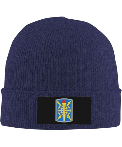 500th Military Intelligence Brigade Beanie Hat Cap Knit Hat for Men Women Soft Warm Beanie Caps Navy Blue $16.77 Skullies & B...