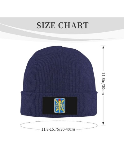 500th Military Intelligence Brigade Beanie Hat Cap Knit Hat for Men Women Soft Warm Beanie Caps Navy Blue $16.77 Skullies & B...