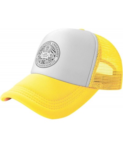 Northeastern University Trucker Hats for Both Men and Women - Mesh Baseball Snapback Hats Yellow $11.12 Baseball Caps