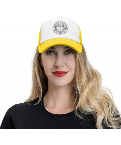 Northeastern University Trucker Hats for Both Men and Women - Mesh Baseball Snapback Hats Yellow $11.12 Baseball Caps