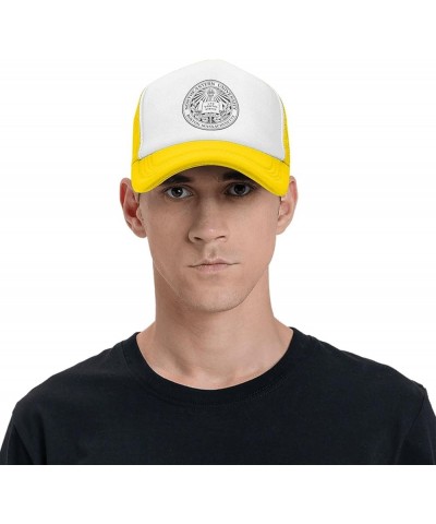 Northeastern University Trucker Hats for Both Men and Women - Mesh Baseball Snapback Hats Yellow $11.12 Baseball Caps