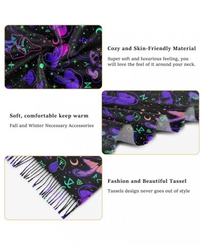 Magic Mushrooms with Occult Symbols Soft Imitation Cashmere Feel unisex for Men and Women Winter Scarf Shawl $14.29 Scarves