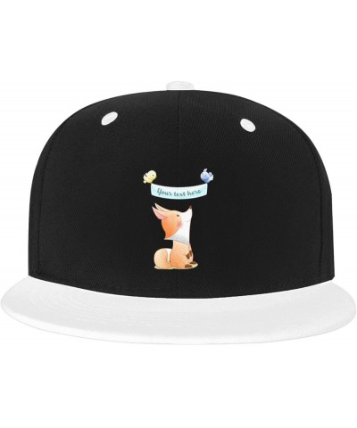 Cute Little Foxes Baseball Cap for Men Women Snapback Hat Adjustable Flat Bill Hats White $13.35 Baseball Caps