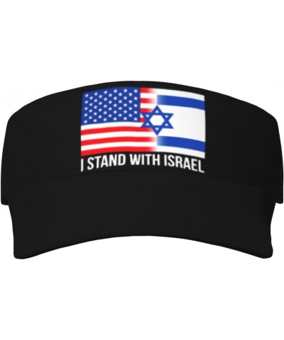 American I Stand with Israel USA Flag Visor Cap Adjustable Uv Protection Sun Visor Hats Empty Top Baseball Hat for Women and ...