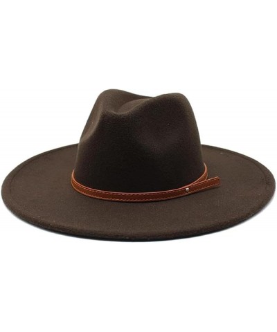 Fedora Women's Jazz Hat Autumn/Winter Round Hat Women's Felt Gentleman Hat 10 $11.07 Fedoras