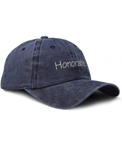 Custom Soft Washed Baseball Cap Honorable Human Values Dad Hats for Men & Women Navy Design Only $16.51 Baseball Caps