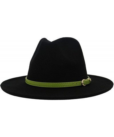 Fedora Hat Soft Woolen Felt Fashion Panama Hats Packable Wide Brim Hat with Belt Buckle for Men Women(Medium/Large) Black 1 $...