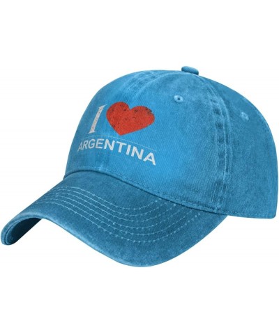 Argentina Flag Denim Hat Baseball Cap Summer Adjustable Dad Cap for Men Women Trucker Hats Black Blue $10.38 Baseball Caps