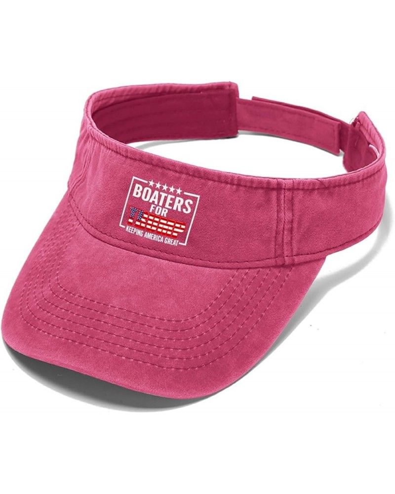 Boaters for Trump Keeping American Great Caps Sun Visor for Men Visor Hat Trendy Uv Protection Hat Pink $9.86 Visors