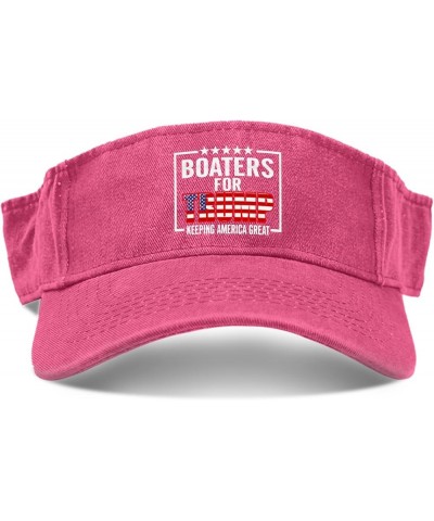 Boaters for Trump Keeping American Great Caps Sun Visor for Men Visor Hat Trendy Uv Protection Hat Pink $9.86 Visors