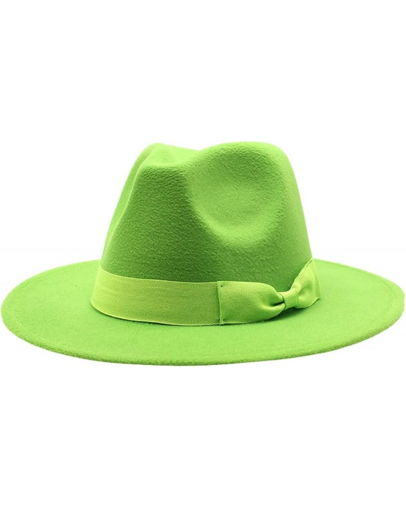 Autumn Wool Fedora Hat for Women Solid Formal Wedding Decorate Man Panamas Street Dance Cap Fedoras Fruit Green1 $19.27 Fedoras