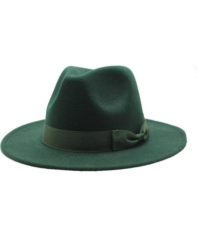 Autumn Wool Fedora Hat for Women Solid Formal Wedding Decorate Man Panamas Street Dance Cap Fedoras Fruit Green1 $19.27 Fedoras