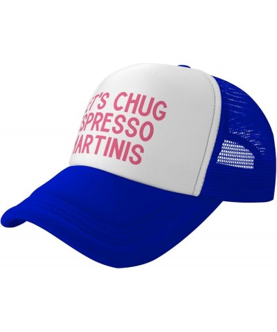 Let's Chug Espresso Martinis Men's Black Adjustable Baseball Cap Vintage Dad Hat Trucker Cap Blue $11.21 Baseball Caps