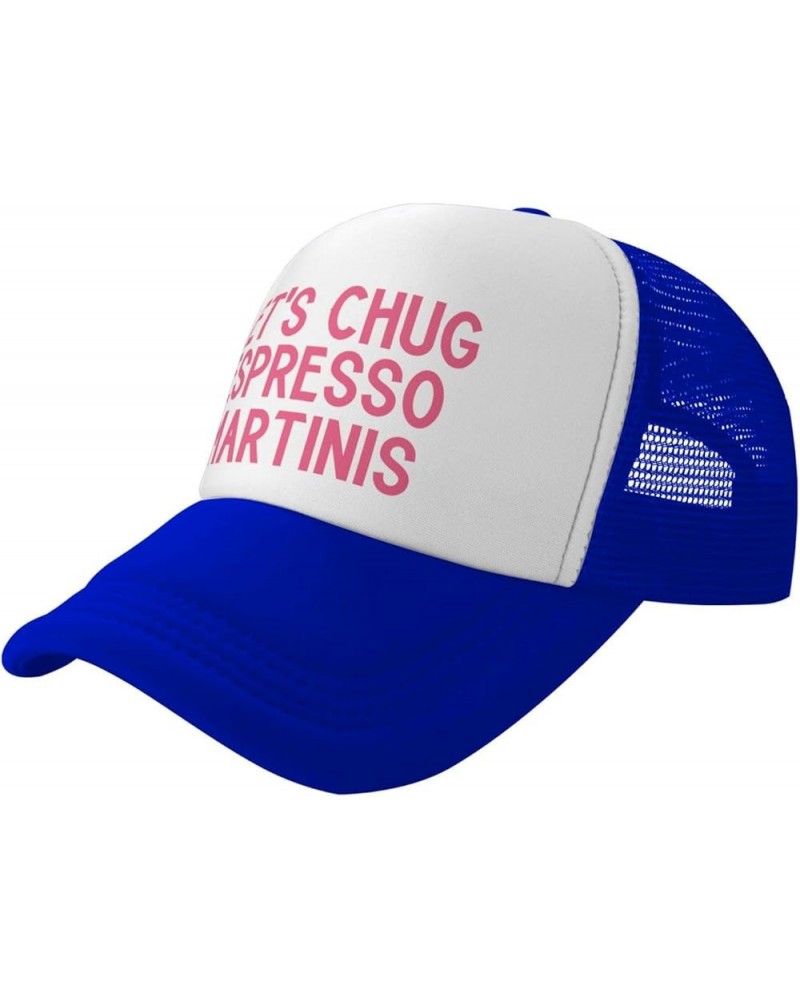 Let's Chug Espresso Martinis Men's Black Adjustable Baseball Cap Vintage Dad Hat Trucker Cap Blue $11.21 Baseball Caps