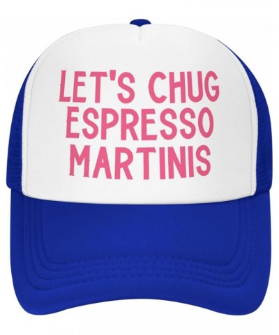 Let's Chug Espresso Martinis Men's Black Adjustable Baseball Cap Vintage Dad Hat Trucker Cap Blue $11.21 Baseball Caps