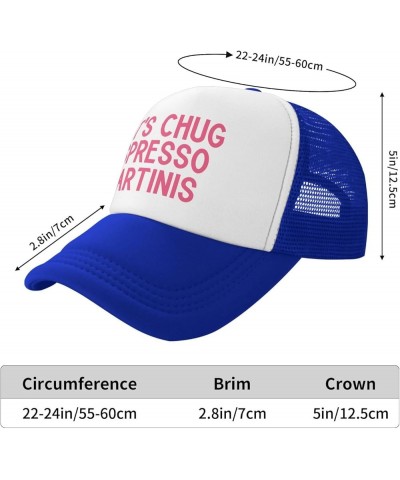 Let's Chug Espresso Martinis Men's Black Adjustable Baseball Cap Vintage Dad Hat Trucker Cap Blue $11.21 Baseball Caps