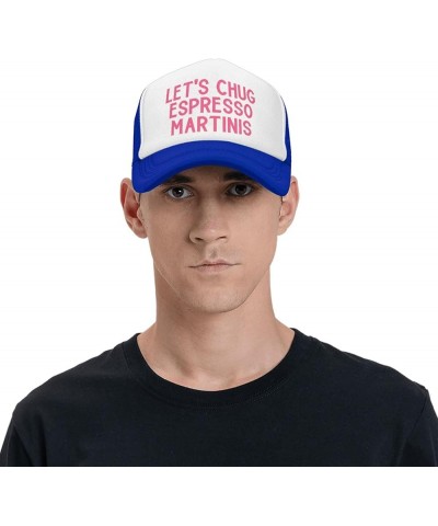 Let's Chug Espresso Martinis Men's Black Adjustable Baseball Cap Vintage Dad Hat Trucker Cap Blue $11.21 Baseball Caps