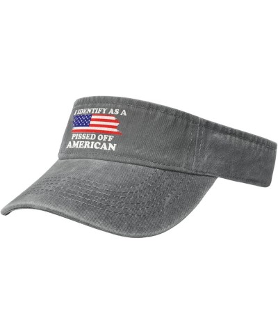 I Identifys As A Pissed Off American Sport Sun Visor Hats Ball Caps Empty Top Baseball Sun Cap for Men Women,Black Gray $8.89...