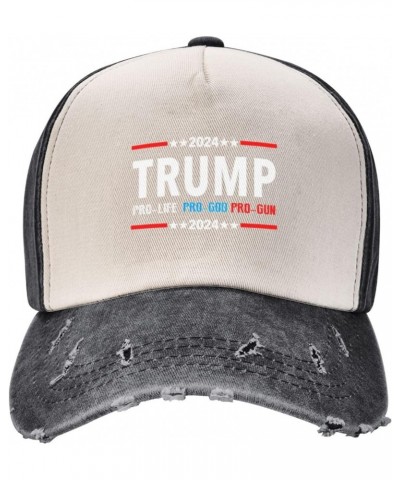 Pro Life Pro Gun Pro God Pro Trump 2024 Upgrade Your Style with Funny Adjustable Cotton Baseball Caps for Men and Women $14.7...