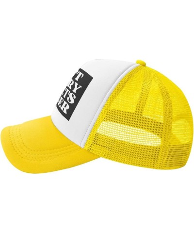 Don't-Worry, It Gets Bigger Mesh Hat for Men Women Baseball Cap Trucker Hat Black Yellow $12.72 Baseball Caps