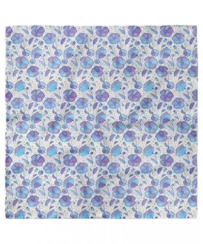 Poppy Headscarf, Abstract Blossoming Buds, Hijab Scarf Blue Violet and Coconut $13.53 Scarves