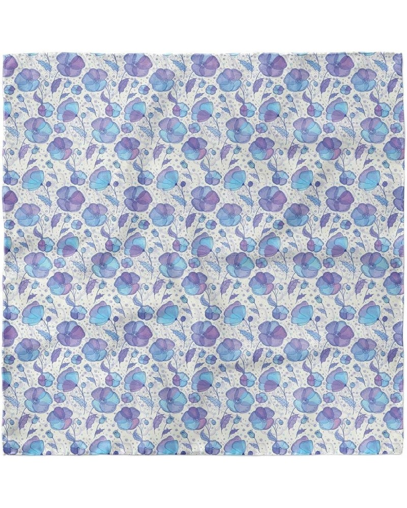 Poppy Headscarf, Abstract Blossoming Buds, Hijab Scarf Blue Violet and Coconut $13.53 Scarves