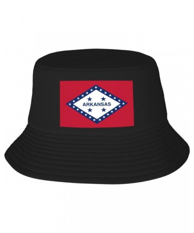 Flag of Arkansas (1923) Bucket Hat for Men Women Outdoor Summer Beach Travel Fishing Cap Black $16.04 Bucket Hats