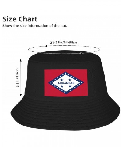 Flag of Arkansas (1923) Bucket Hat for Men Women Outdoor Summer Beach Travel Fishing Cap Black $16.04 Bucket Hats