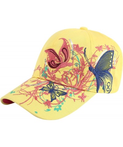 Women's Butterfly Embroidery Baseball Cap Fashion Trend Adjustable Duck Cap Outdoor UV Protection Sun Visor C $7.01 Baseball ...