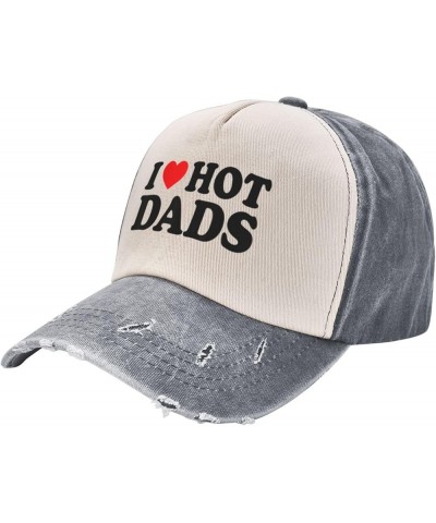 I Love Hot Dads I Heart Hot Dads Cowboy Hat Men Vintage Baseball Cap Women Dad Hat Sun Hat Trucker Hat Dark Red Gray $11.68 B...