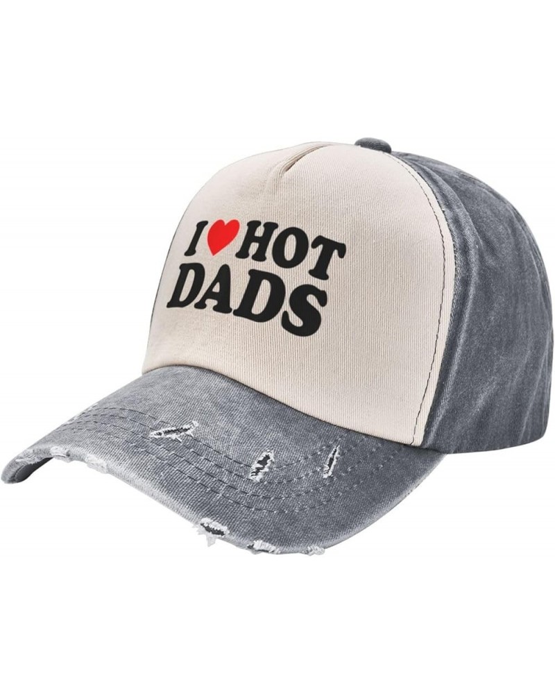 I Love Hot Dads I Heart Hot Dads Cowboy Hat Men Vintage Baseball Cap Women Dad Hat Sun Hat Trucker Hat Dark Red Gray $11.68 B...