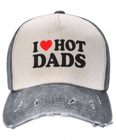 I Love Hot Dads I Heart Hot Dads Cowboy Hat Men Vintage Baseball Cap Women Dad Hat Sun Hat Trucker Hat Dark Red Gray $11.68 B...