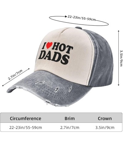 I Love Hot Dads I Heart Hot Dads Cowboy Hat Men Vintage Baseball Cap Women Dad Hat Sun Hat Trucker Hat Dark Red Gray $11.68 B...