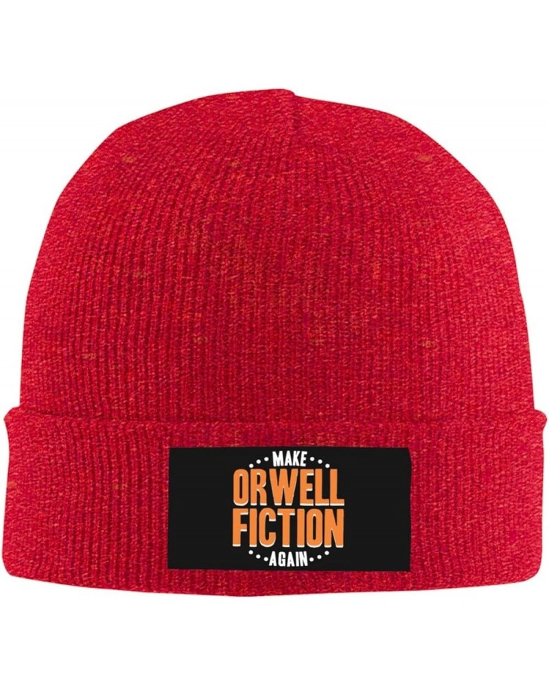 Make Orwell Fiction Again Beanie Hat Funny Warm Winter Knit Skull Cap Men Women Red $12.04 Skullies & Beanies