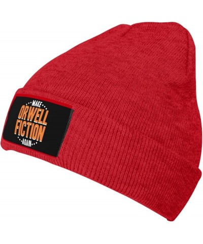 Make Orwell Fiction Again Beanie Hat Funny Warm Winter Knit Skull Cap Men Women Red $12.04 Skullies & Beanies