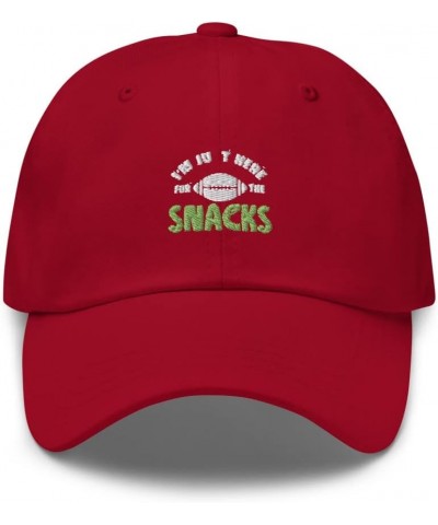 I'm Just Here for The Snacks Funny Fantasy Football Handoff Dad Cap Cranberry $21.59 Baseball Caps