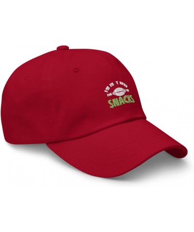 I'm Just Here for The Snacks Funny Fantasy Football Handoff Dad Cap Cranberry $21.59 Baseball Caps