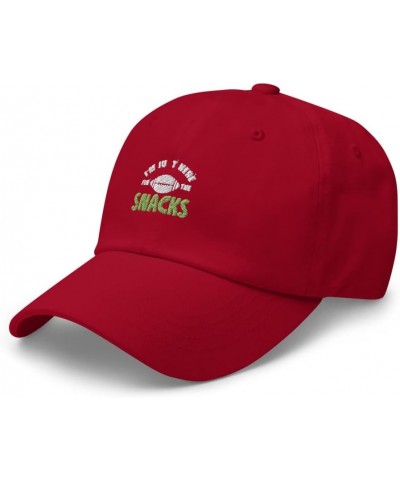 I'm Just Here for The Snacks Funny Fantasy Football Handoff Dad Cap Cranberry $21.59 Baseball Caps