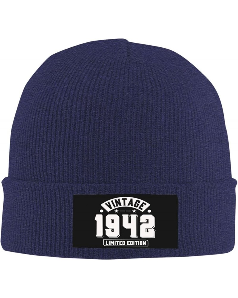 Limited Edition 1942 Funny Knit Hats Winter Beanie Warm Cuffed for Men Women Cap Navy Blue $9.41 Skullies & Beanies